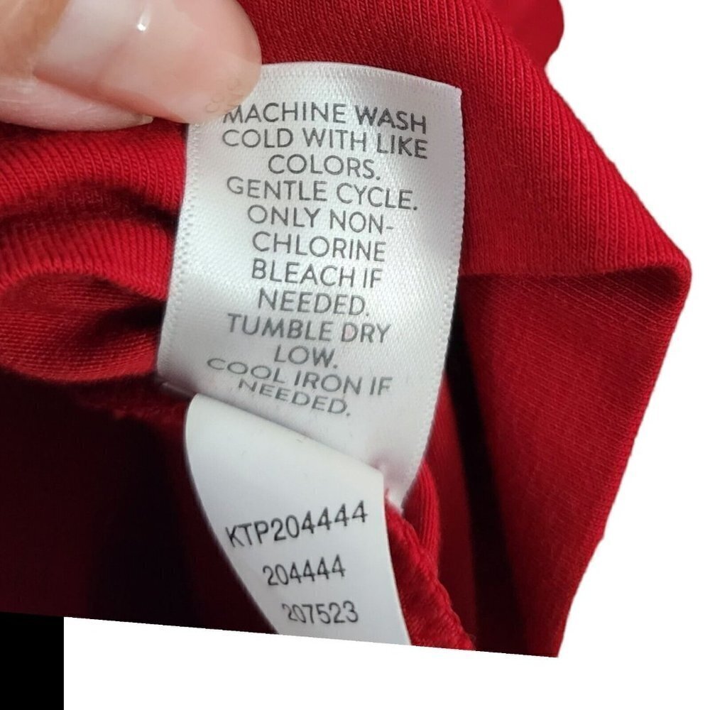 J Jill Top 1X Red Luxe Supima Relaxed Tee Long Sleeve Stretch Crew Neck Blouse - Picture 7 of 11